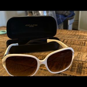 Coach white sunglasses